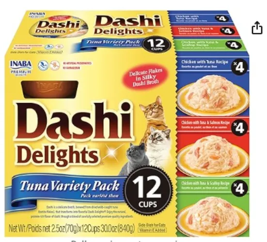 INABA Dashi Delights for Cats, Shredded Chicken with Bonito Flake Broth