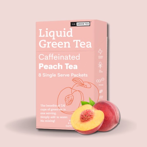 Peach Green Tea - Natural & Organic Liquid Tea Packets - Caffeinated / 32 Single Servings - $38.00 (Save $1.96) Includes FREE SHIPPING