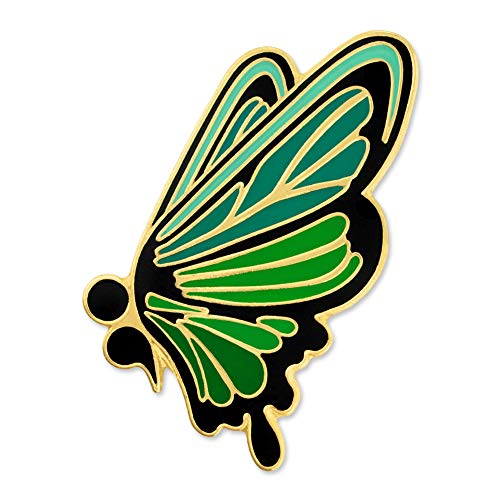 PinMart Green Semicolon Butterfly Mental Health Suicide Prevention Lapel Pin - 1 Piece