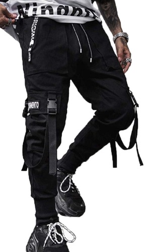 Pantaloni sportivi cargo da uomo, stile punk e streetwear