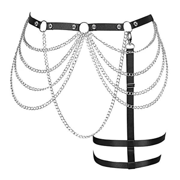 Women's Body Harness Fashion Leg Garter Belt Plus Size Cutout Garter Thigh Punk Gothic Carnival Wife Clothing 1