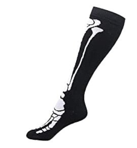 Black Skeleton Themed Socks - b / S M