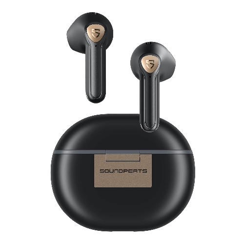 SoundPEATS Air3 Deluxe HS Draadloze Bluetooth Oordopjes Hi-Res Audio Semi-in-ear LDAC-codec, Wireless Earbuds met 4 Microfoons ENC Clear Call, APP-Bediening, 20 Uur Batterijduur Zwart