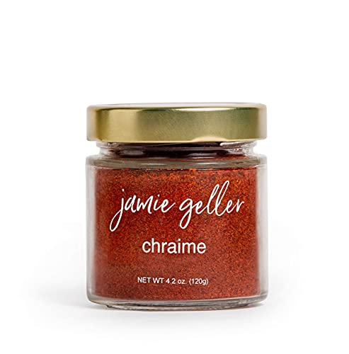 Jamie Geller Chraime Spice Seasoning | Mixed Spices (4.2 oz Glass Jar, 120g) OU KOSHER for PASSOVER and PAREVE | Seasonings for Fish Stew, Soup, Sauce | Dry rub for Turkey & Roasted Chicken - Chraime