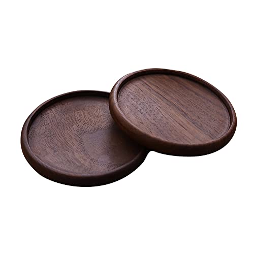 Drink Coasters Cup Pad Mat Round Wooden Mug Coaster Non Slip for Coffee Beer Mug Wine Glass Bottle Home and Bar 2PCS - B-1pcs