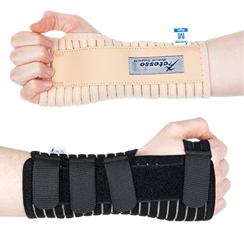 Actesso Breathable Wrist Support Brace Splint - Ideal for Carpal Tunnel, Sprains, and Tendonitis (Black, Small Right) - Black - S (Pack of 1) - Right