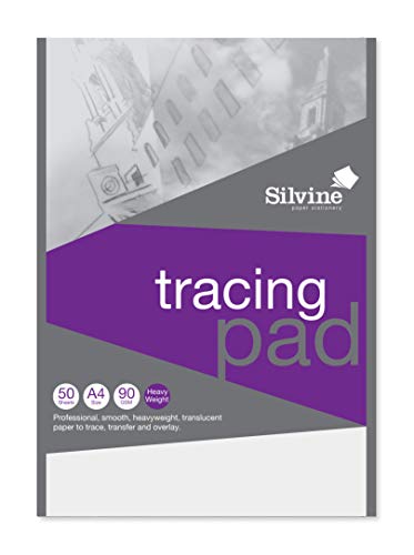 Silvine A4 Heavyweight 90gsm Professional Tracing Pad 50 Sheets, A4TPR - Heavyweight - A4