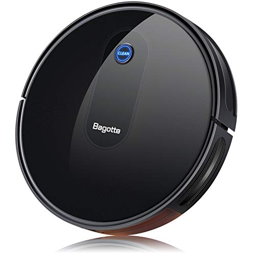 Bagotte BG600 Robot Vacuum Cleaner Mop,Upgraded 1500Pa Strong Suction, 2.7 in, Super Quiet, Smart Self-Charging Robotic Vacuum Cleaners, Auto Sweeper for Hardwood Floor Carpet Tile Pet Hair Care