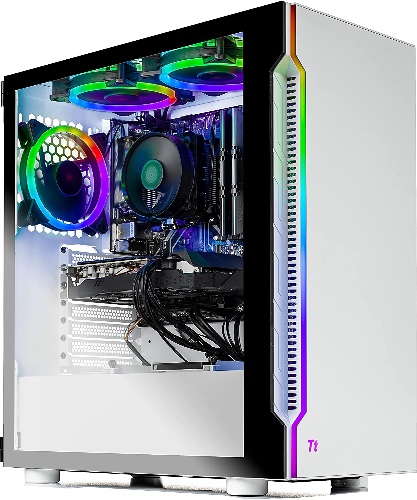 SkyTech Archangel 3.0 Gaming Computer PC Desktop - Ryzen 5 3600 6-Core 3.6GHz, RTX 3060 12GB, 1TB SSD, 16GB DDR4 3200, RGB Fans, AC WiFi, 600W Gold PSU, Windows 10 Home 64-bit, White - 3600 | 3060 | Arch 3