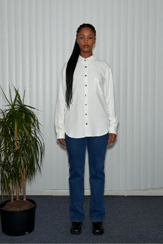 Front and Back Linen Shirt Jacket White |