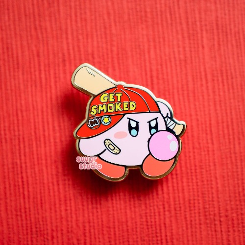 Shinya "Get Smoked" V2 Poyo Enamel Pin - [A Grade] / Simple Rubber Back