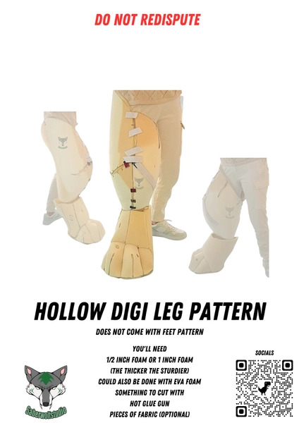 Hollow Digi Leg fursuit pattern