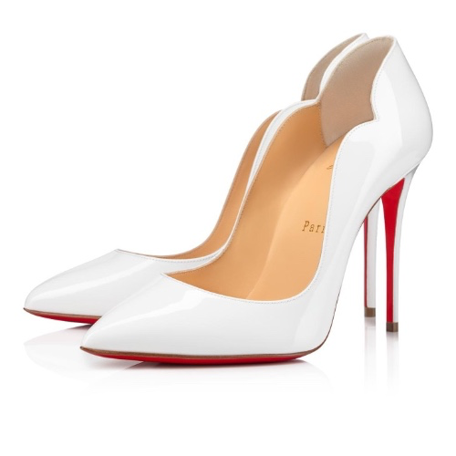 White Louboutins pumps