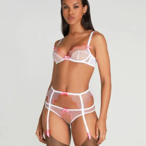 Agent Provocateur ensemble lingerie 3 pièces Lorna White/Pink
