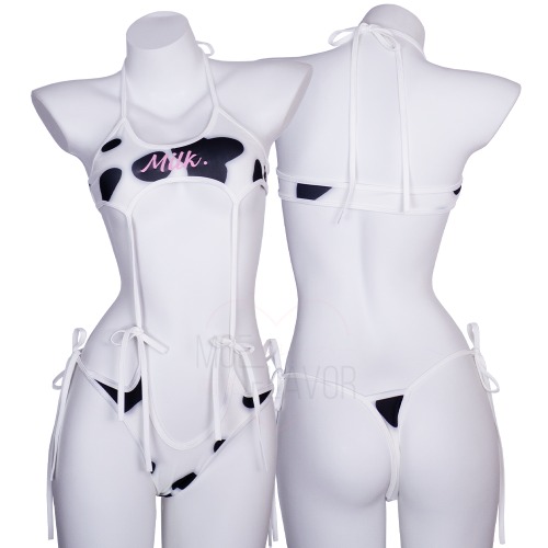 Drippin in Milk Swimsuit | Black / S/M
