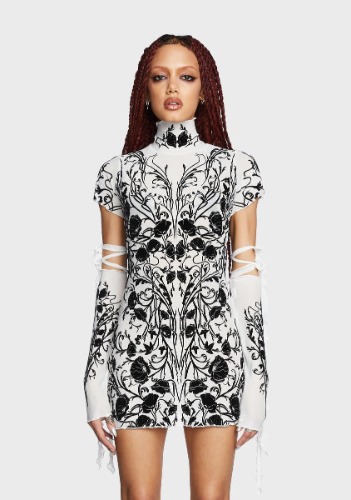 Charmed Vines Mini Dress - Ivory | Small