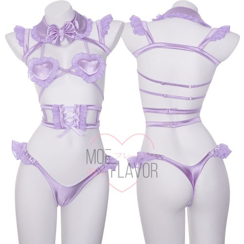 Sweet Talk Heart Ruffle Lingerie | Lavender / S/M