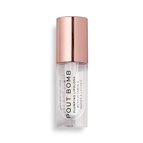 Revolution Beauty London Pout Bomb Plumping Gloss, High Shine, Rich Pigment, Soft Tingle Effect, Glaze Clear - Glaze Clear