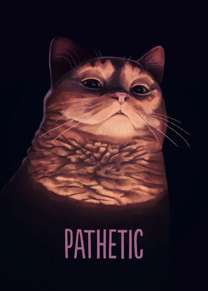 'Pathetic Cat Meme' Poster, picture, metal print, paint by Mashz | Displate