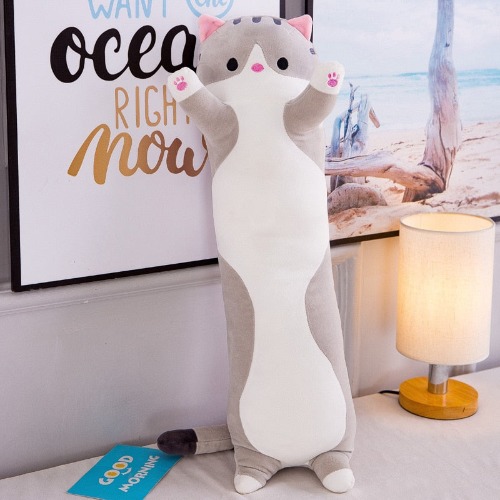 Neko Cuddle Body Pillow Plush - Gray / 130cm