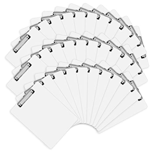 Dry Erase Clipboards, PANDRI 36 Pack Hardboard Office Whiteboard Clipboards with Low Profile Clip, A4 Standard Size 9 x 12.5, Classroom Supplies ECO Friendly - Dry Erase Clipboards