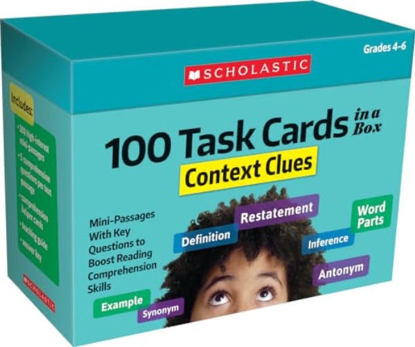 100 Task Cards in a Box: Context Clues: Mini-Passages With Key Questions to Boost Reading Comprehension Skills