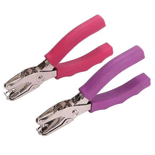 Craftinova 1 Hole Punch， 1/4 inch of Single Whole Punch，with Soft Grip Handles, with 6 Sheet Capacity, Perfect for Home Office School Supplies, can be Used for Labels and Greeting Cards，2PCS - 2 PACK