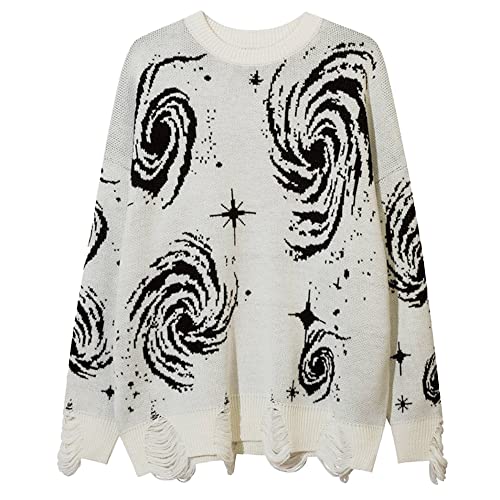 Aelfric Eden Men’s Oversized Graphic Printed Knit Sweaters Casual Loose Fit Long Sleeve Classic Crewneck Pullover - A7-green - Medium