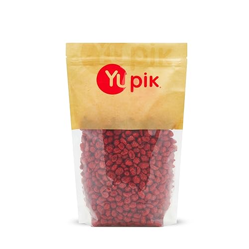 Yupik Sugar Peanuts, 1 kg, Kosher, Vegan, Peanuts in Sugar Coating, Red Candy Shell, Crunchy Nuts, Sweet Snacks, Perfect for Parties & Game Nights - 1 kg (Pack of 1)