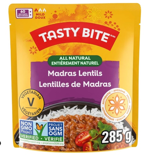 TASTY BITE Madras Lentils All Natural Indian Entree, 6PK CASE - Madras Lentils Entrée (6 Pack) - 6