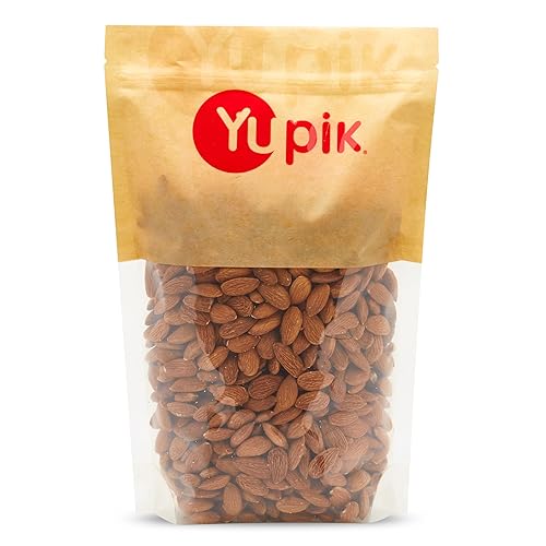 Yupik California Raw Almonds, Small Size, 1Kg, Gluten-Free, Kosher, Salt-Free, Source of Protein, Fiber, Iron & Calcium, Healthy Snack - Almonds - 1 kg (Pack of 1)