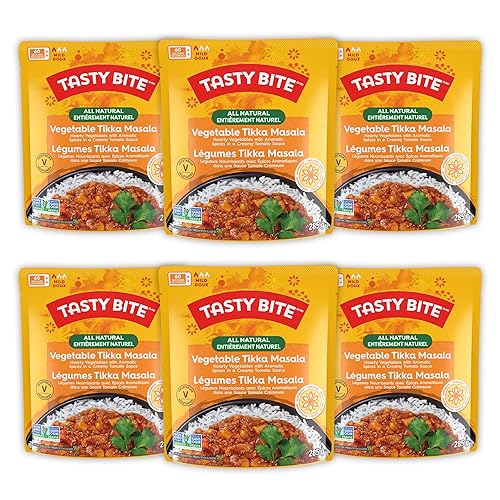 TASTY BITE Vegetable Tikka Masala All Natural Indian Entrée, 6PK CASE - Vegetable Tikka Masala Entrée (6 Pack) - 6