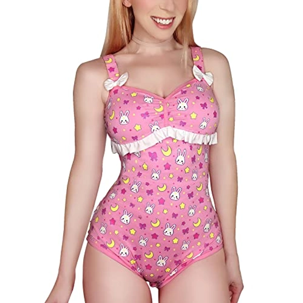 Littleforbig Cotton Romper Onesie Pajamas Bodysuit - Usagi Moon