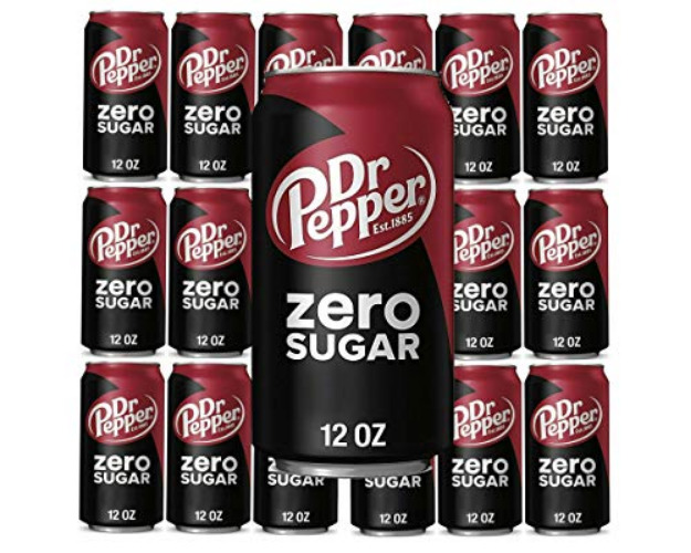 Dr Pepper Zero Sugar, 12 fl oz, 18 cans, total 216 fl oz