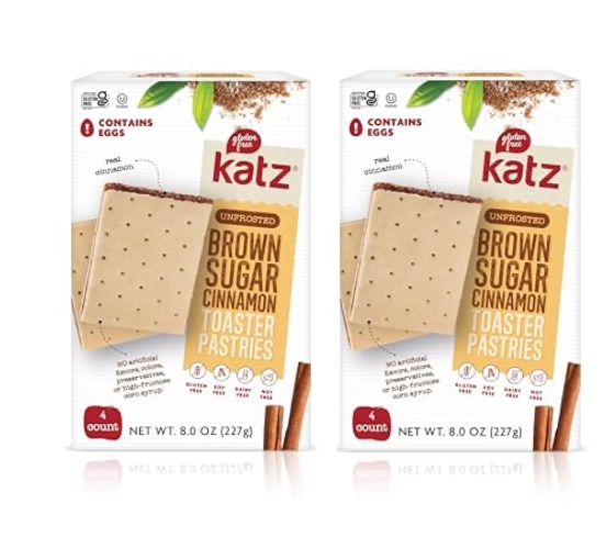 Katz Gluten Free Toaster Pastries. Unfrosted Cinnamon Flavor. Easy Breakfast Snacks. Healthy Snacks For Adults & Kids. Gluten Free. Dairy Free, Nut Free, Peanut Free, Soy Free. Kosher Snacks. 8 OZ (Pack Of 2) - Unfrosted Cinnamon - 8 Ounce (Pack of 2)
