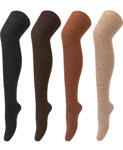Thigh high neutral tone socks