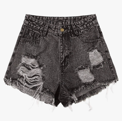 High waisted raw hem shorts