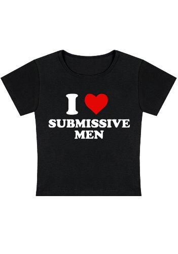 I Love S Men Y2K Baby Tee | Black / XL