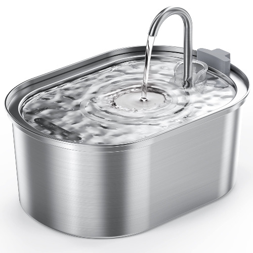 SOOFPET Fuente para Gatos de Acero Inoxidable, 3,2L Bebedero Gatos Automática con Bomba Silenciosa, Diseño Apto para Lavavajillas, Fuente Gatos Apto para Múltiples Mascotas