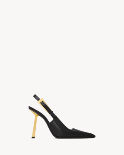 LEE SLINGBACK PUMPS IN GLAZED LEATHER