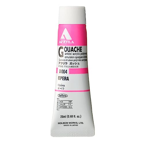 Holbein Acryla Gouache Artists Acrylic Polymer Emulsion, 20ml Opera (D004)