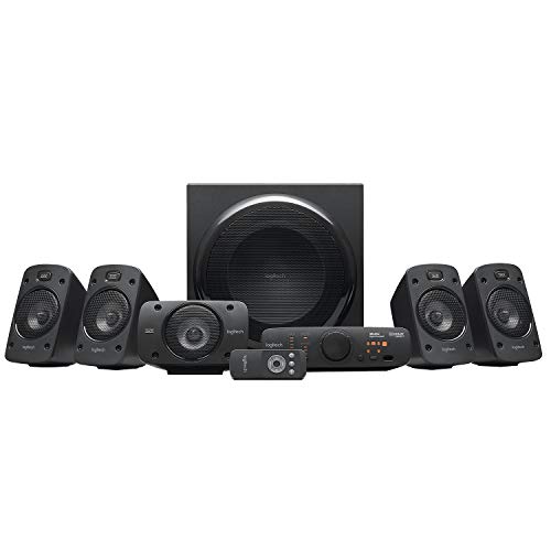 Logitech Z906 5.1 Surround Sound Speaker System, THX, Dolby & DTS Certified, 1000 Watts Peak Power, Multi -Device, Multiple Audio Inputs, UK Plug, PC/PS4/Xbox/Music Player/TV/Smartphone/Tablet - Speakers