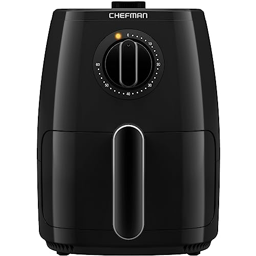 Chefman TurboFry 2-Quart Air Fryer, Dishwasher Safe Basket & Tray, Use Little to No Oil For Healthy Food, 60 Minute Timer, Fry Healthier Meals Fast, Heat And Power Indicator Light, Temp Control, Black - Air Fryer - 2 Quart - Black