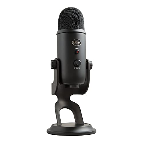 Logitech Blue Yeti USB Microphone for PC, Mac, Gaming, Recording, Streaming, Podcasting, Studio and Computer Condenser Mic with Blue VO!CE effects, 4 Pickup Patterns, Plug and Play – Blackout - Blackout - Microphone