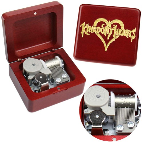 Kingdom Hearts Music Box Red Vintage Wood Carved Mechanism Musical Box Wind Up Music Box Gift for Christmas,Birthday,Valentine's Day,Best Gift for Kids,Friends