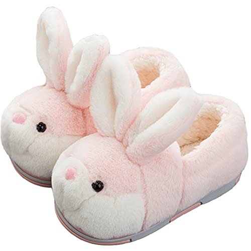 YILANLAN Women's Cute Bunny Animals Slippers Interesting Comfortable Furry Slippers Soft Plush Winter season Keep warm Home Slippers - 8.5-9 Women/7-7.5 Men - Pink Shoes