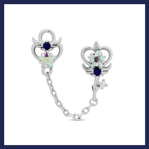 Deep blue angel double chain piercing | Default Title