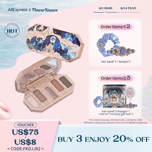 Flower Knows Moonlight Mermaid Series Jewelry Eyeshadow Palette Five-Color 6.3g - AliExpress 