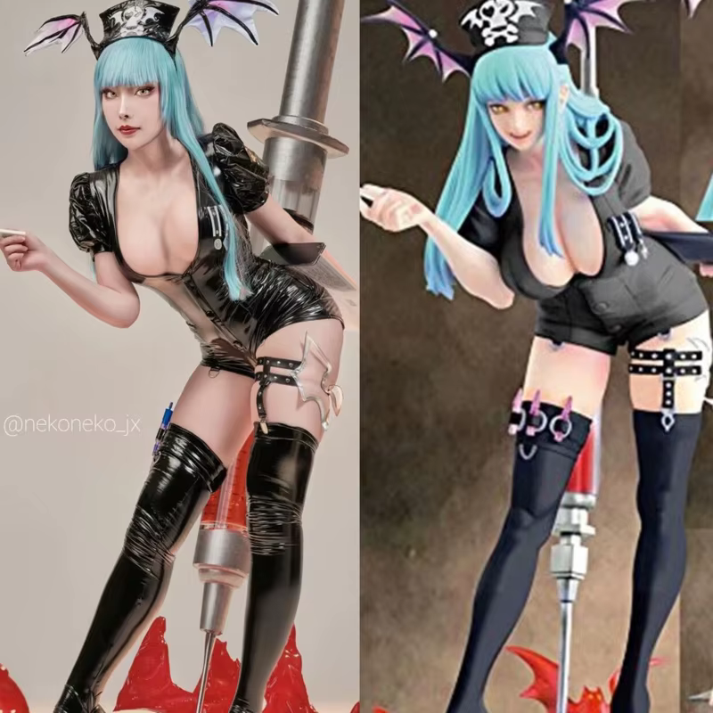 Vampire Women Nurse Figure Morrigan Aensland Cosplay Costume Sexy Lingerie Nurse Outfits with Hair Accessory Stockings D12526 - AliExpress 200000532