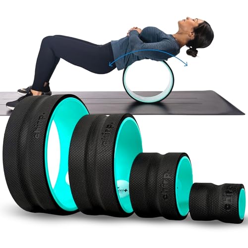 Chirp Wheel Foam Roller - Targeted Muscle Roller for Deep Tissue Massage, Back Stretcher with Foam Padding, Supports Back Pain Relief - Blue - 4-Pack